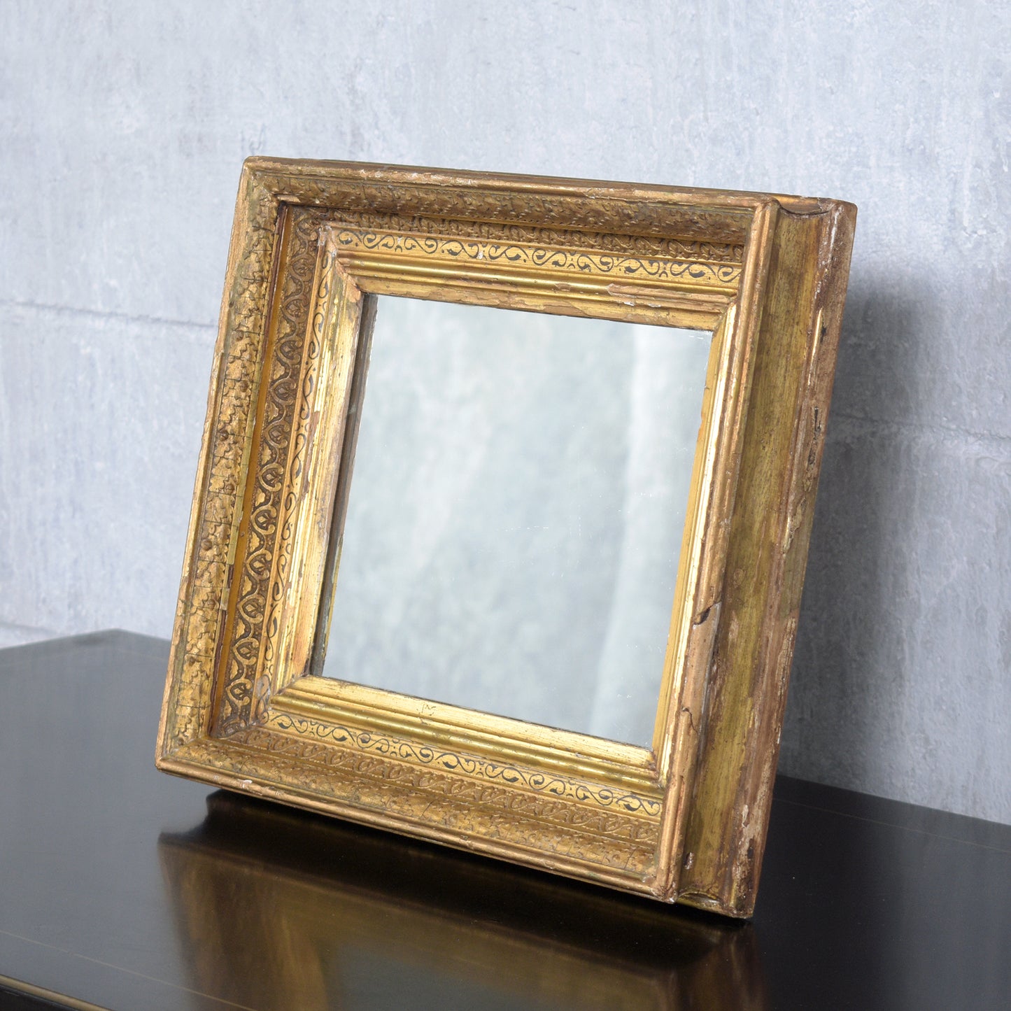 19th-Century French Antique Mirror: Restored Elegance with Water Gilt Finish