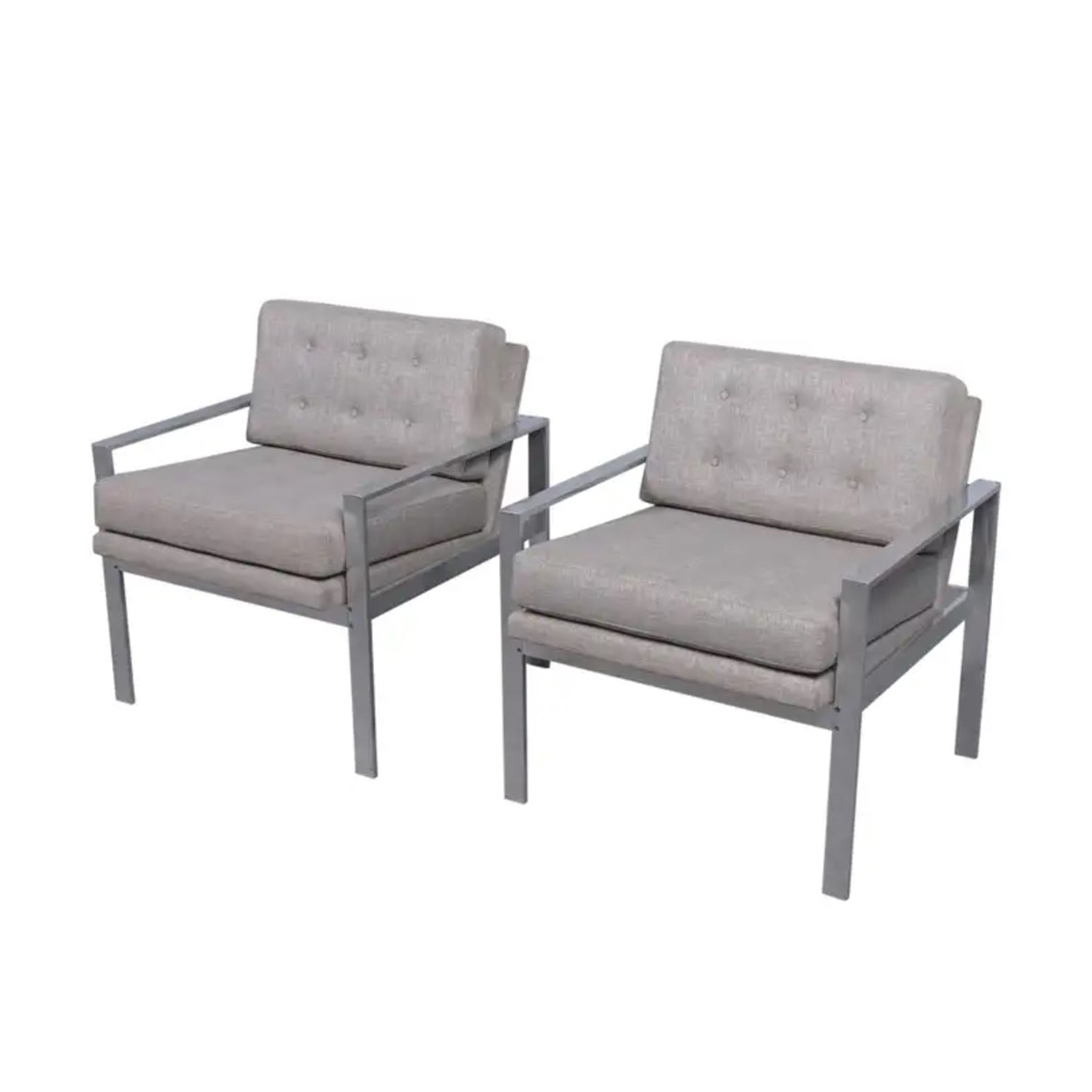 Restored Milo Baughman Aluminum Lounge Chairs: Mid-Century Modern Elegance