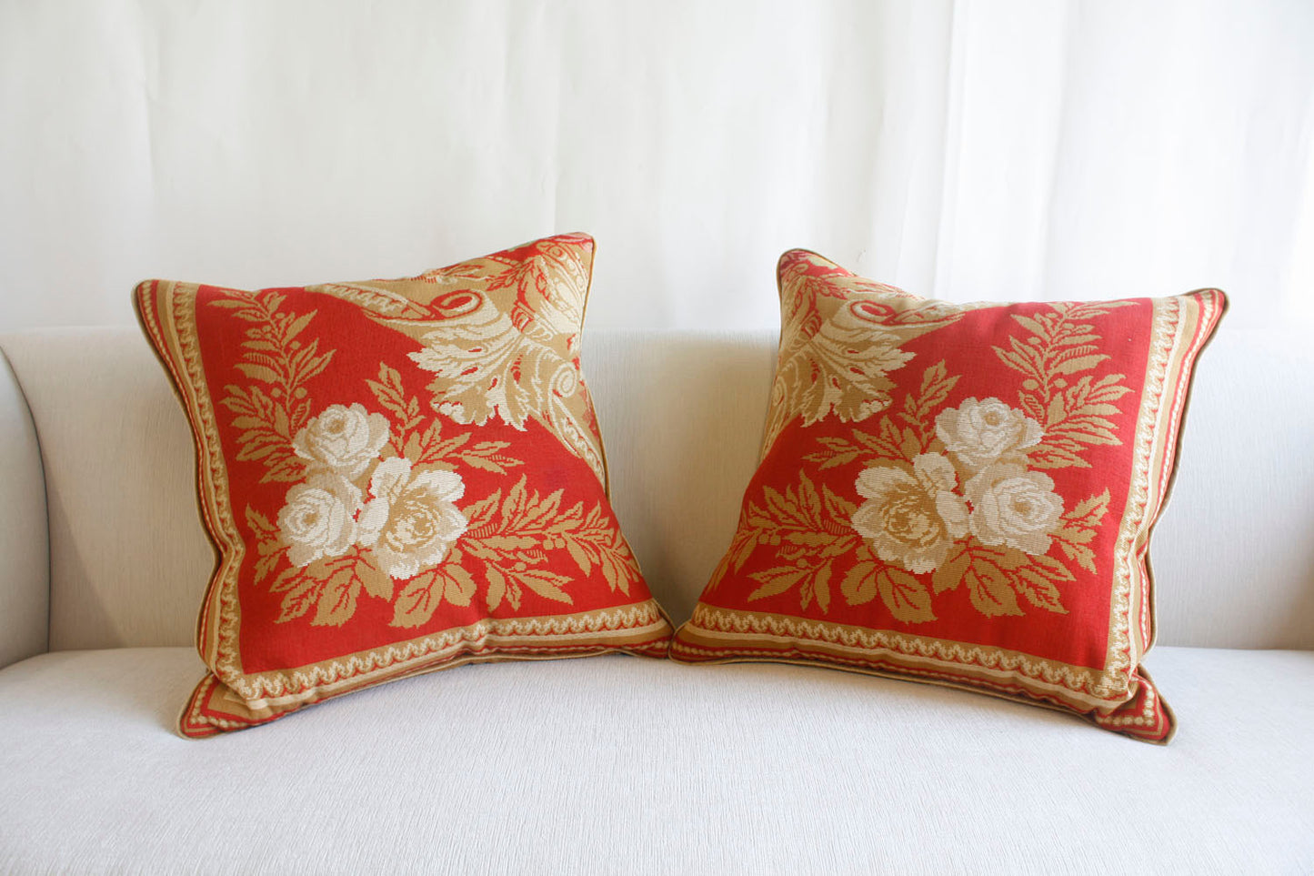 Pair of Neoclassical Style Throw Pillows