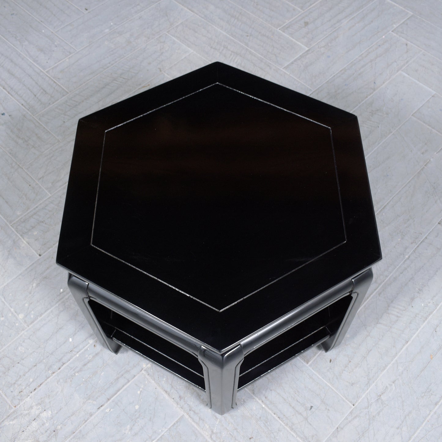 20th Century Hexagon Ebonized Mahogany Side Tables by J.B. Van Sciver Co.