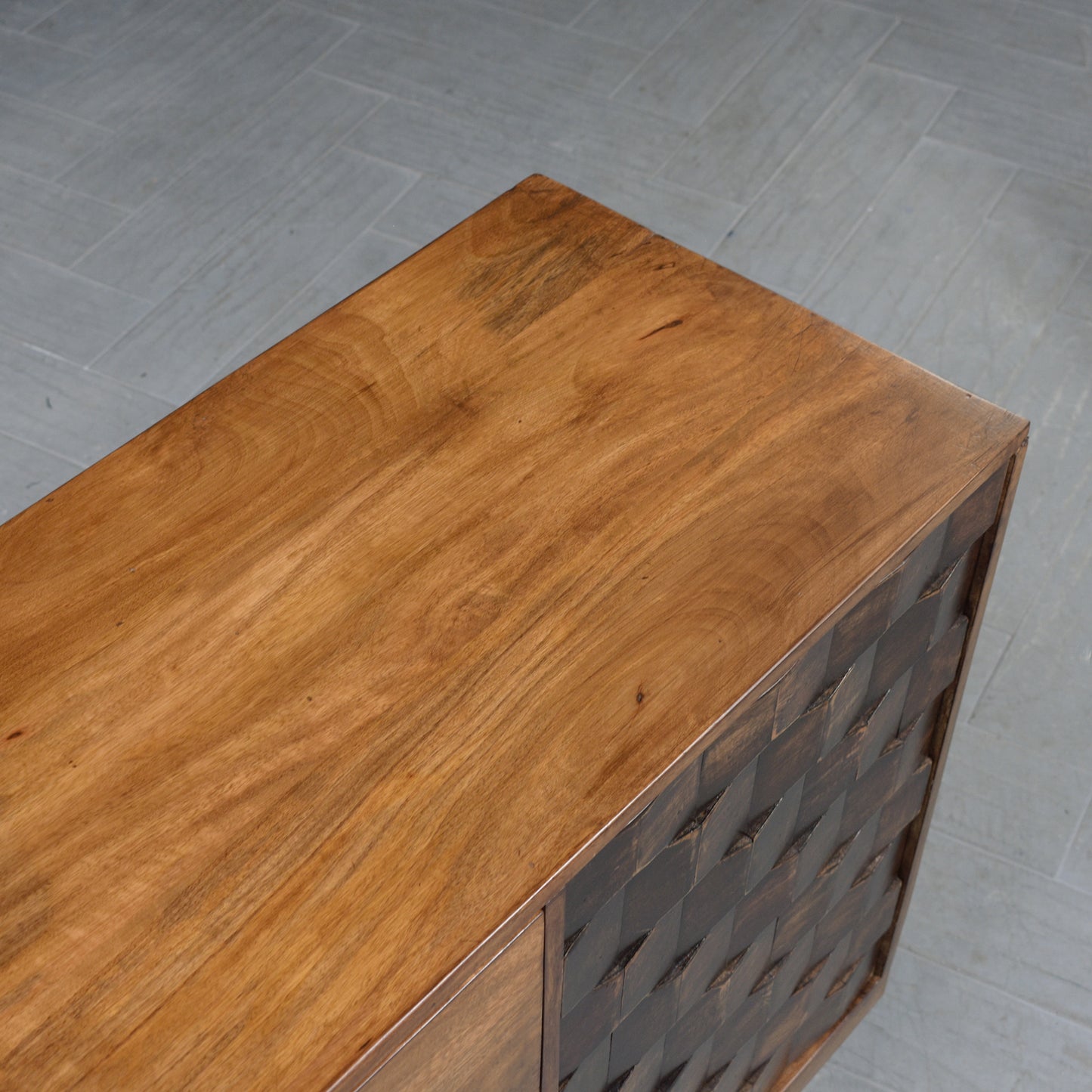 Expertly Restored Solid Teak Wood Sideboard
