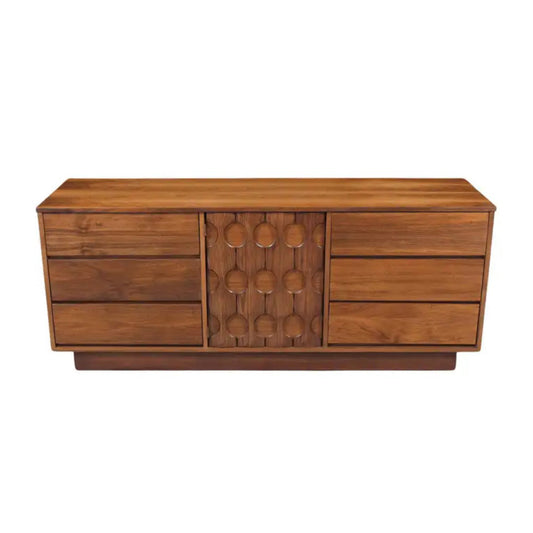 1960s Restored Mid-Century Modern Walnut Credenza with Floating Base