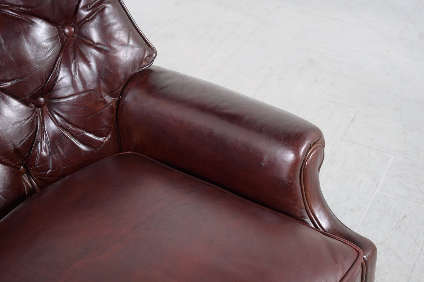 Antique Leather Chesterfield Armchair