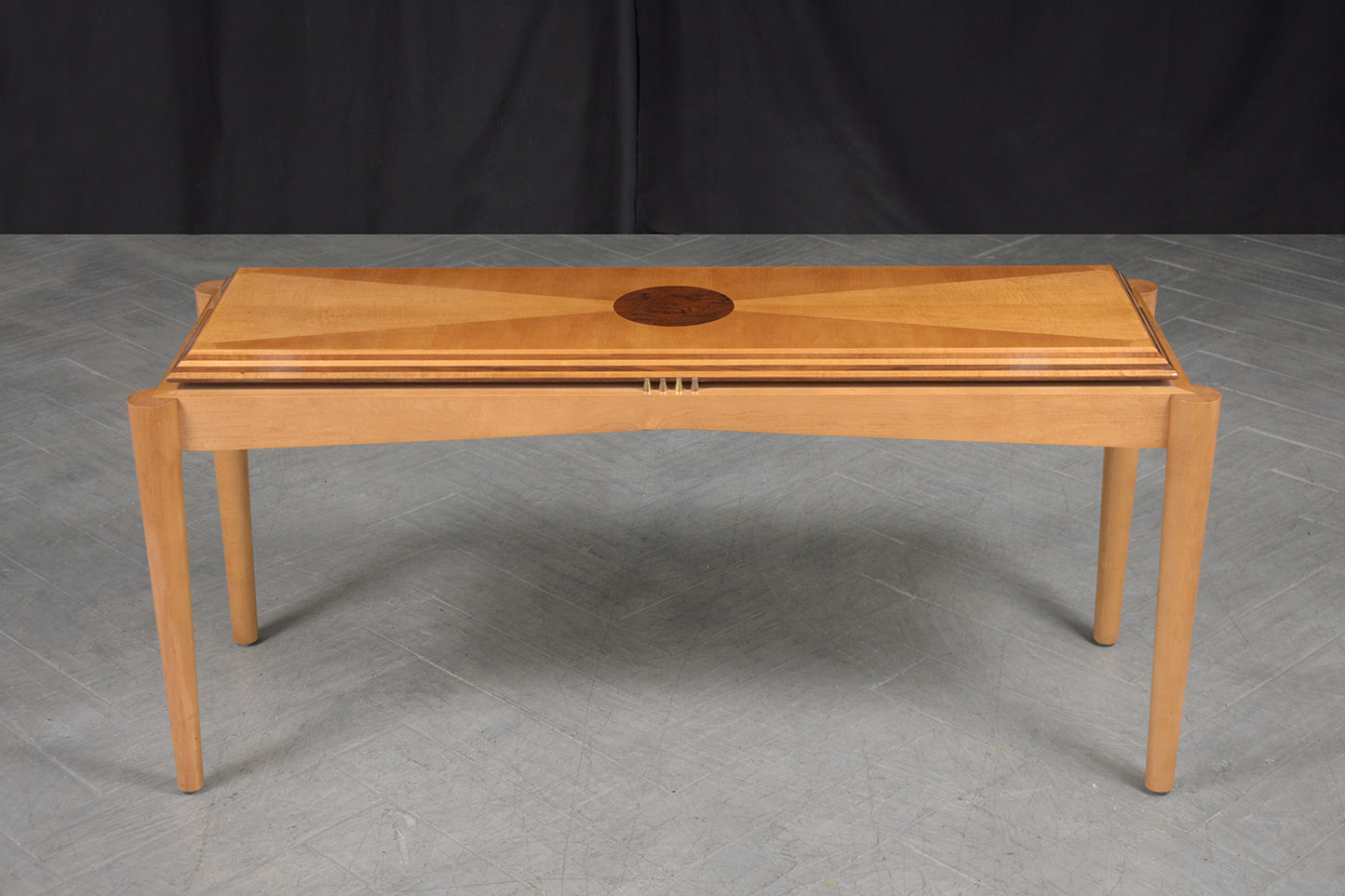 1980's Handcrafted Maple and Walnut Modern Console Table