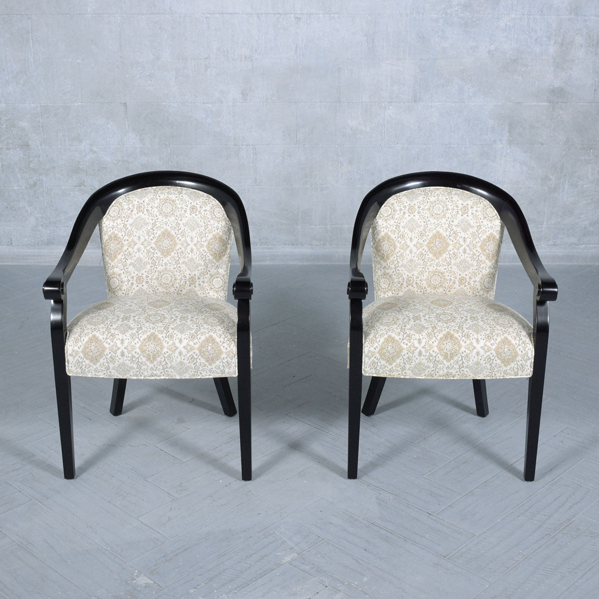 Pair of Modern Lacquered Arm Chairs by Hickory