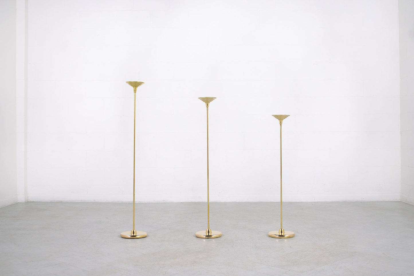 Mid-Century Modern Brass Candle Holders 