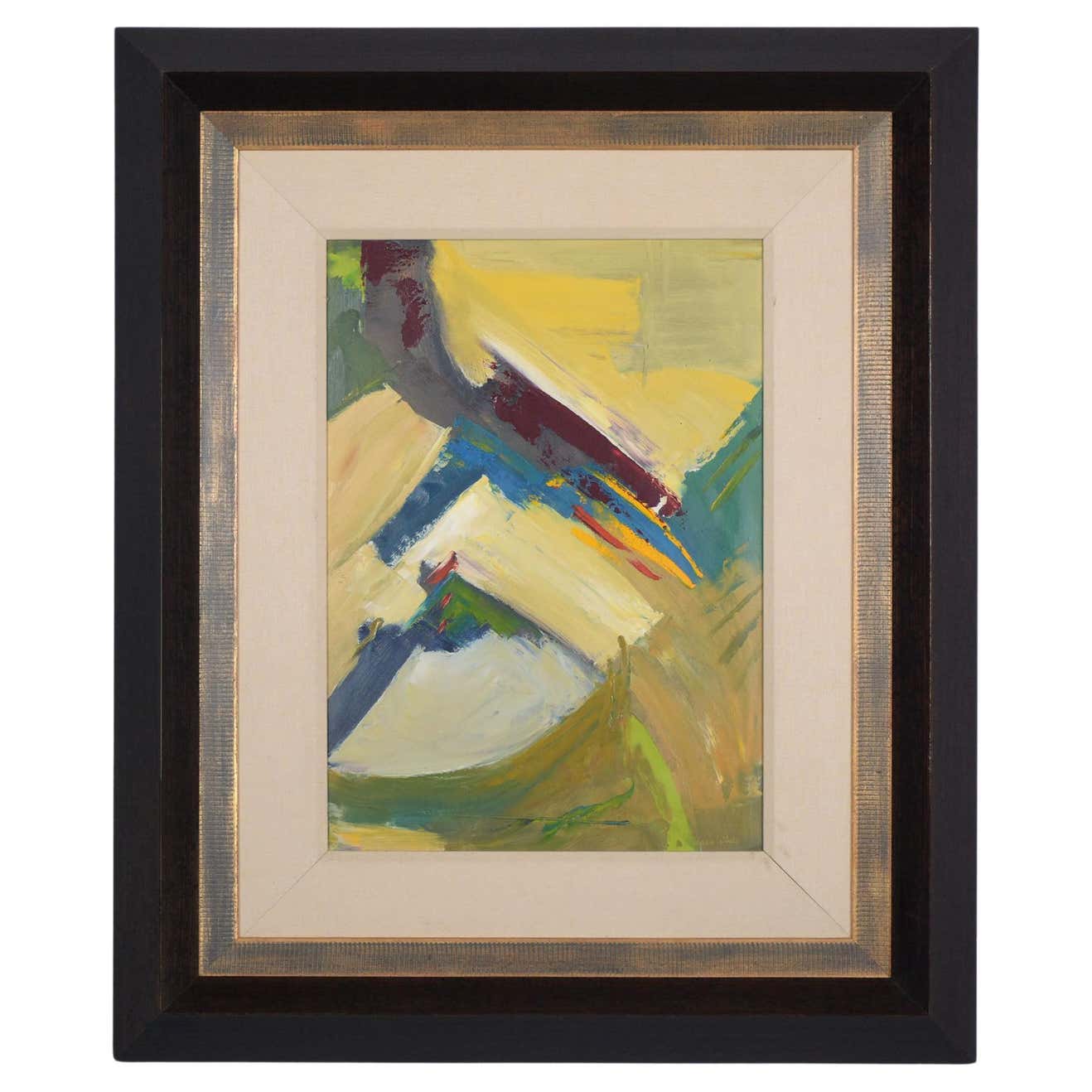 21st Century Framed Contemporary Abstract Acrylic Wall Painting