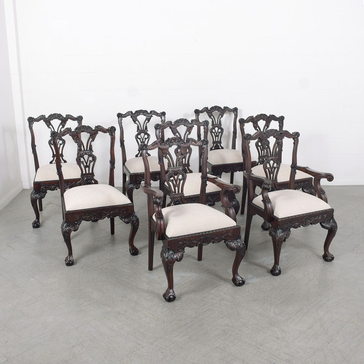 Set of Eight Chippendale Dining Chairs
