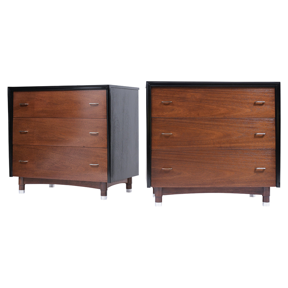Pair of Mid-Century Walnut Dressers