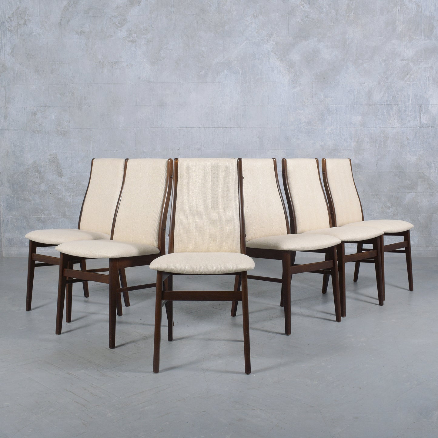 Restored Danish Modern Teak Dining Chairs: Sleek Elegance & Comfort