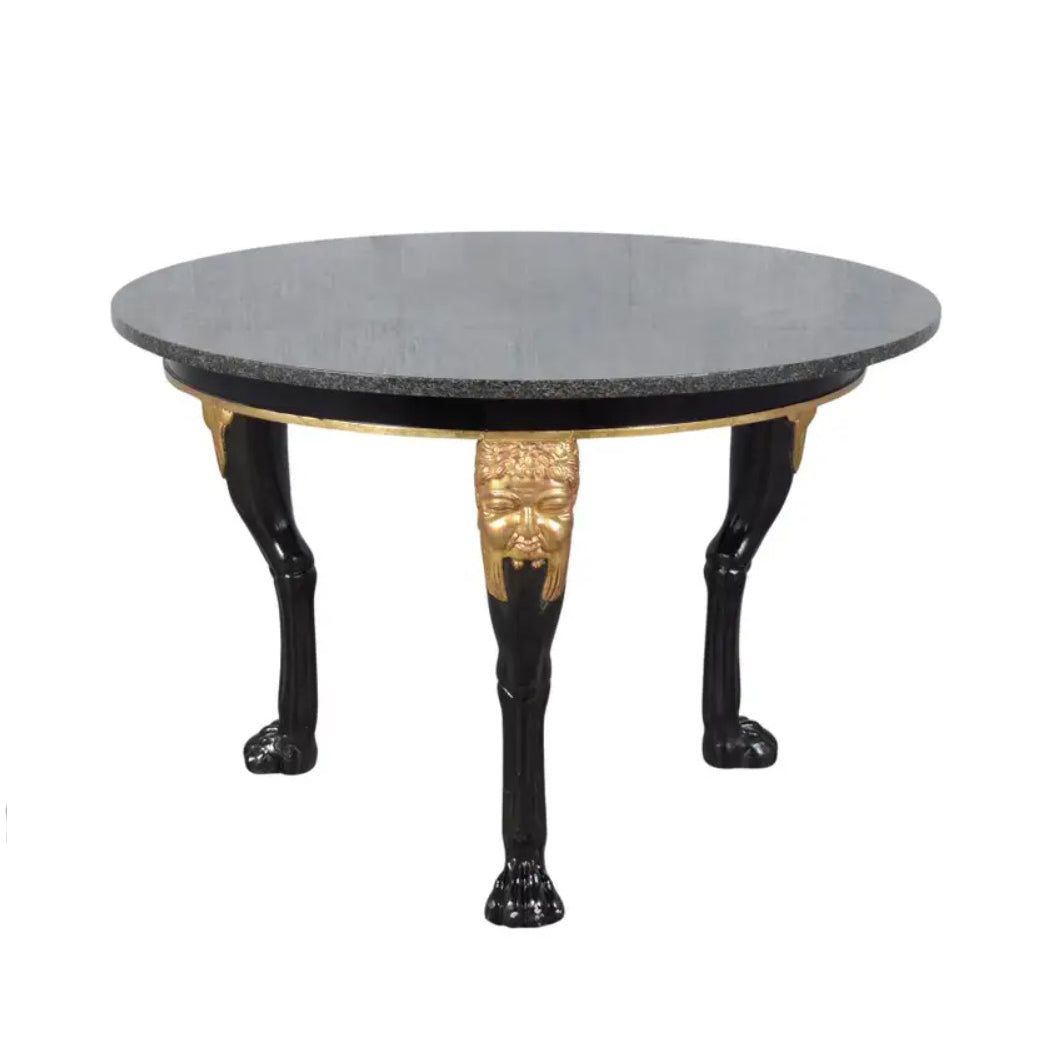 1960s Chinoiserie Style Mahogany Center Table with Marble Top