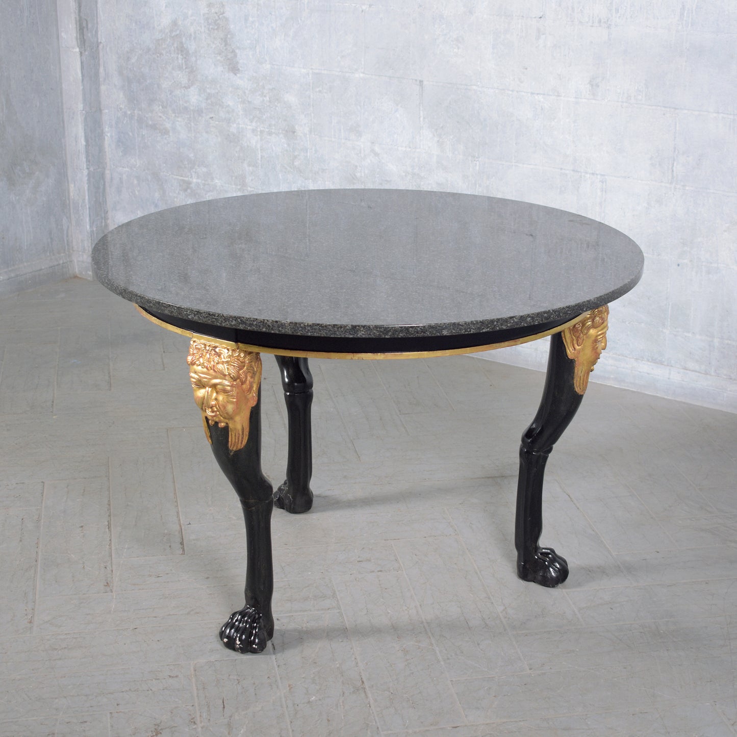 1960s Chinoiserie Style Mahogany Center Table with Marble Top