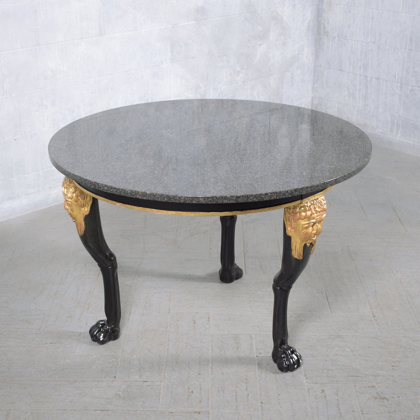 1960s Chinoiserie Style Mahogany Center Table with Marble Top