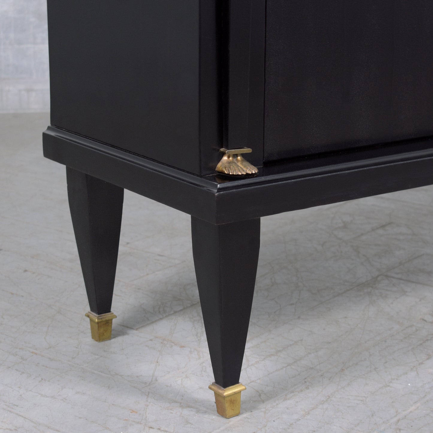 French Ebonized and Lacquer Finished Double Door Vitrine