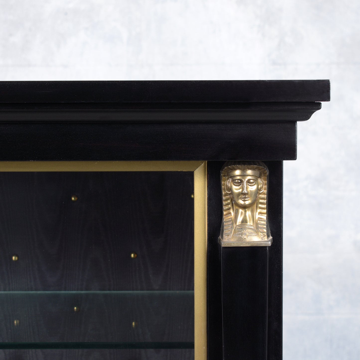 French Ebonized and Lacquer Finished Double Door Vitrine