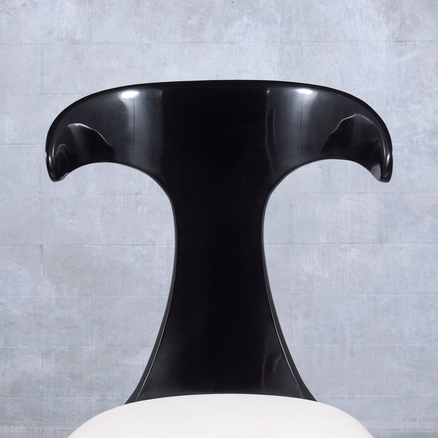 Ebonized Modernism Side Chair: Refinished Bent Wood with High Backrest Design
