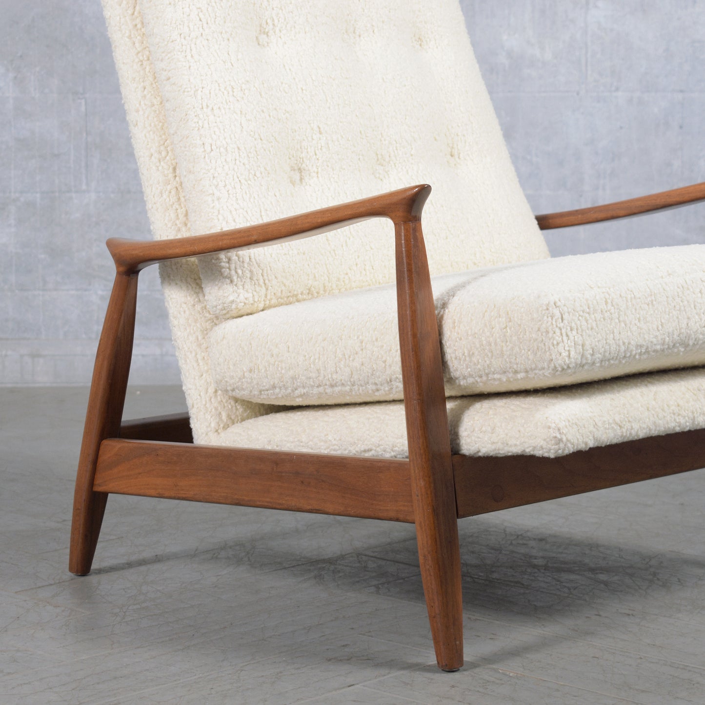 1960s Danish Modern Lounge Chair Walnut with New Upholstery