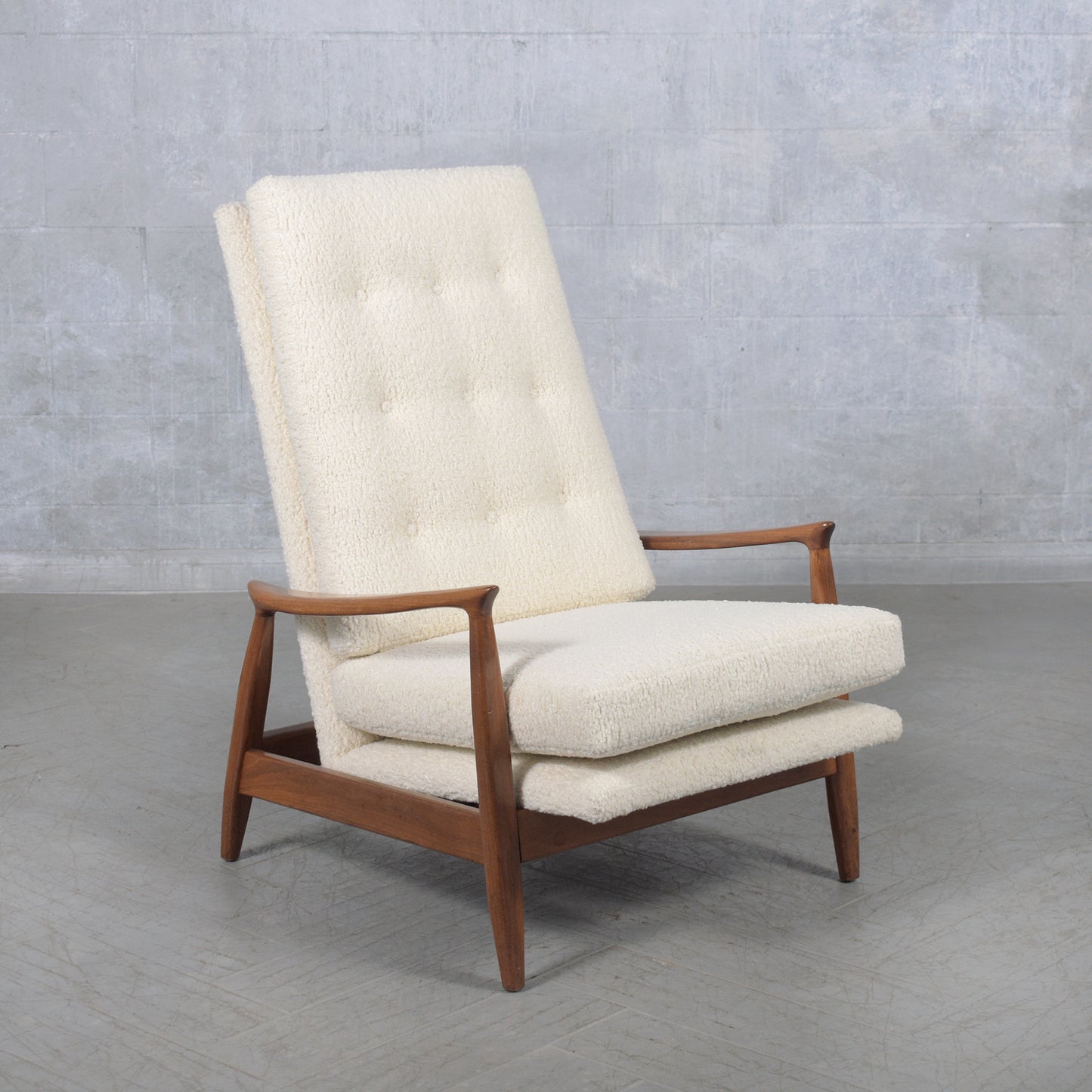 1960s Danish Modern Lounge Chair Walnut with New Upholstery