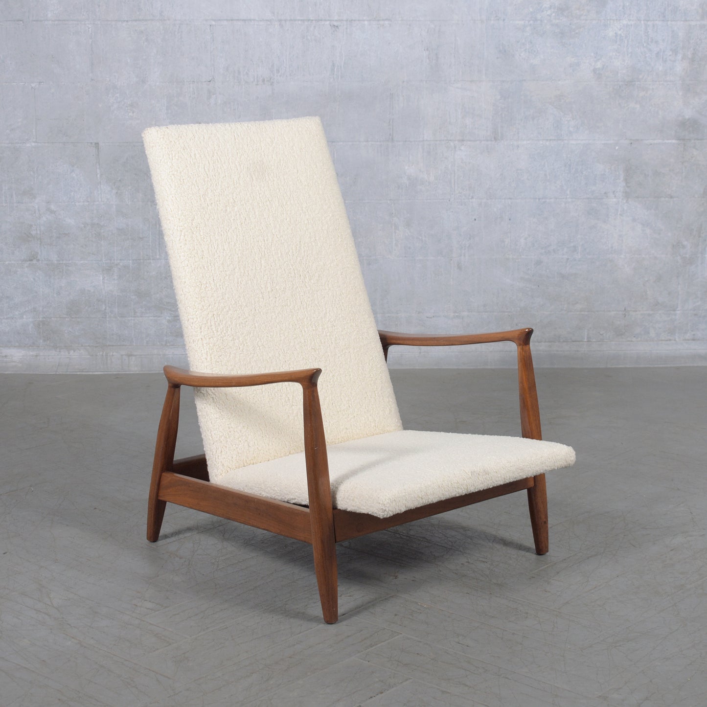 1960s Danish Modern Lounge Chair Walnut with New Upholstery