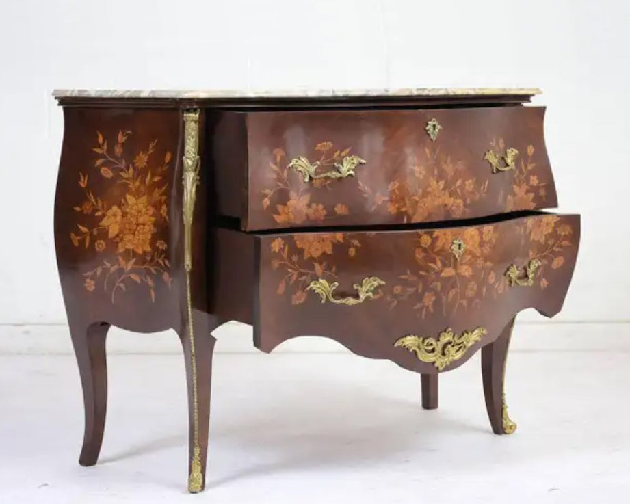 Antique Louis XV-Style Commode: Timeless Elegance Meets Modern Restoration