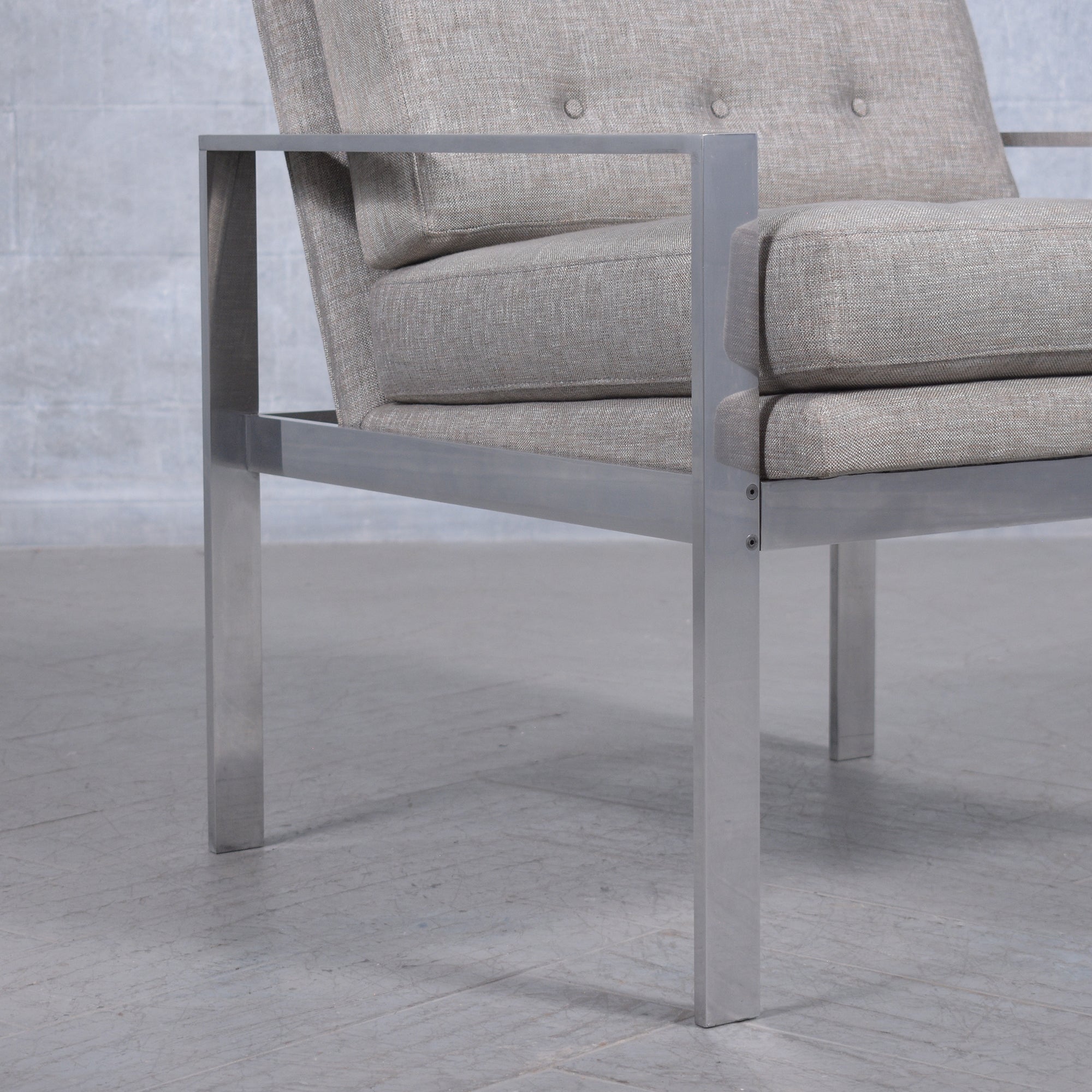 Restored Milo Baughman Aluminum Lounge Chairs: Mid-Century Modern Elegance