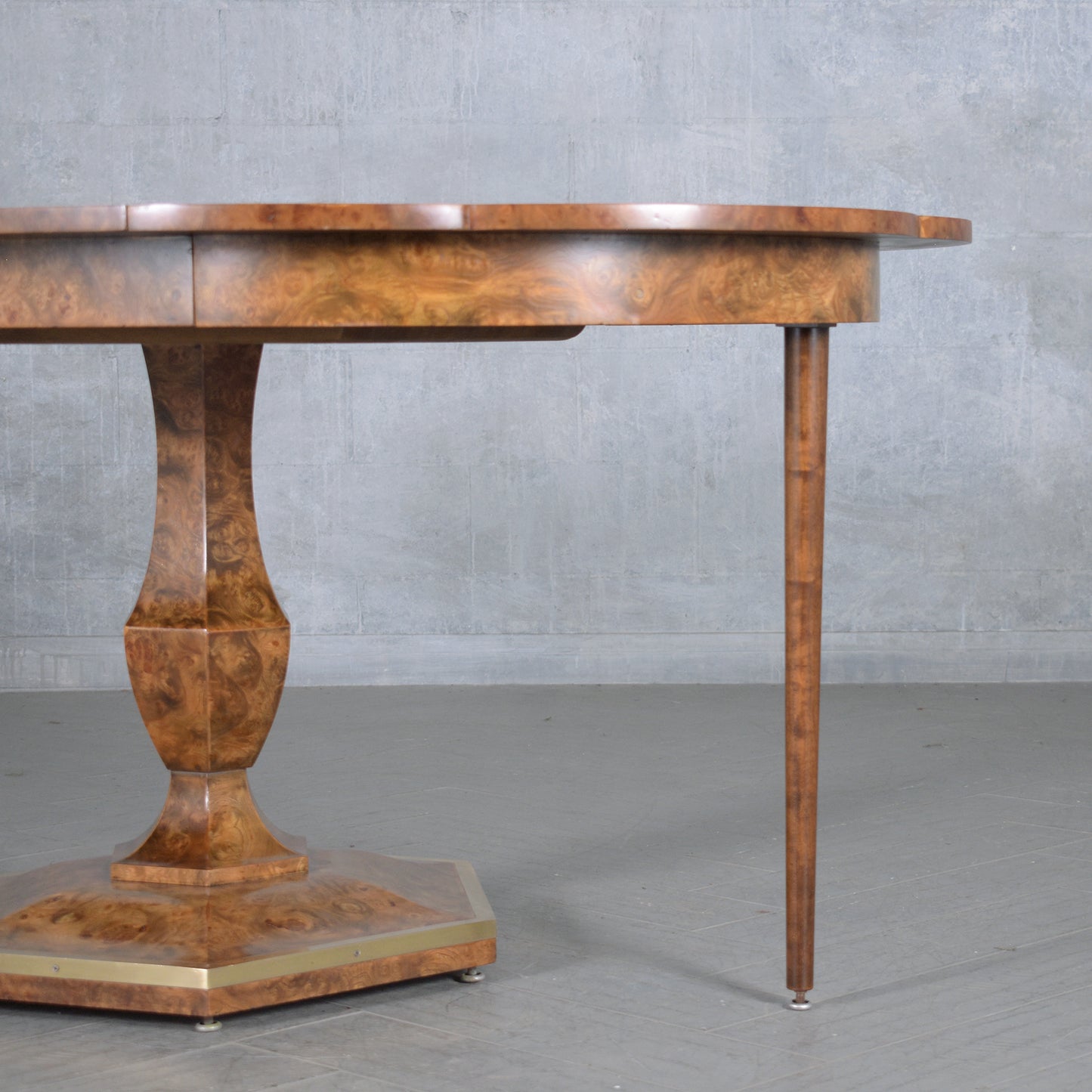 Vintage 1960s Walnut Burl Extendable Dining Table - Expertly Crafted & Restored