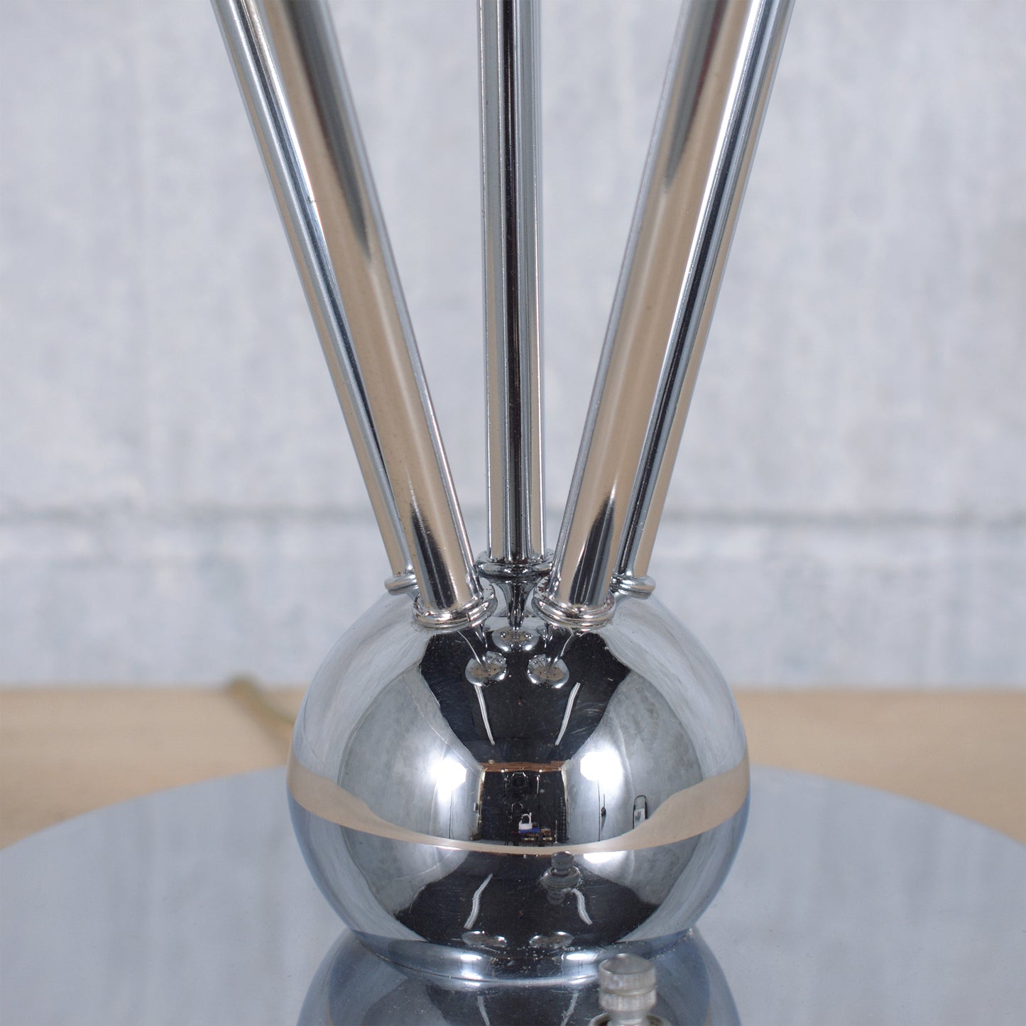 1960s Mid-Century Modern Chrome Table Lamp: Space Age Design Restored