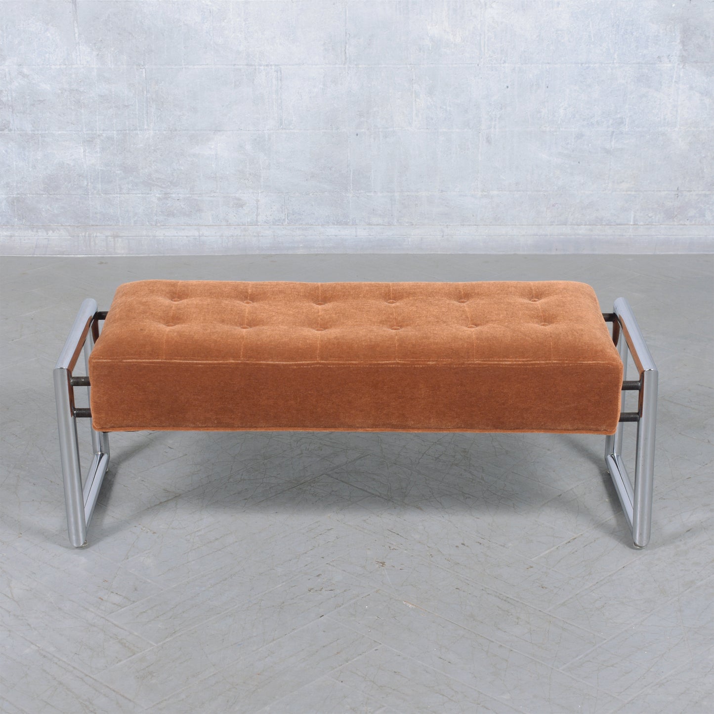 Mid-century Modern Mohair Upholstery Bench