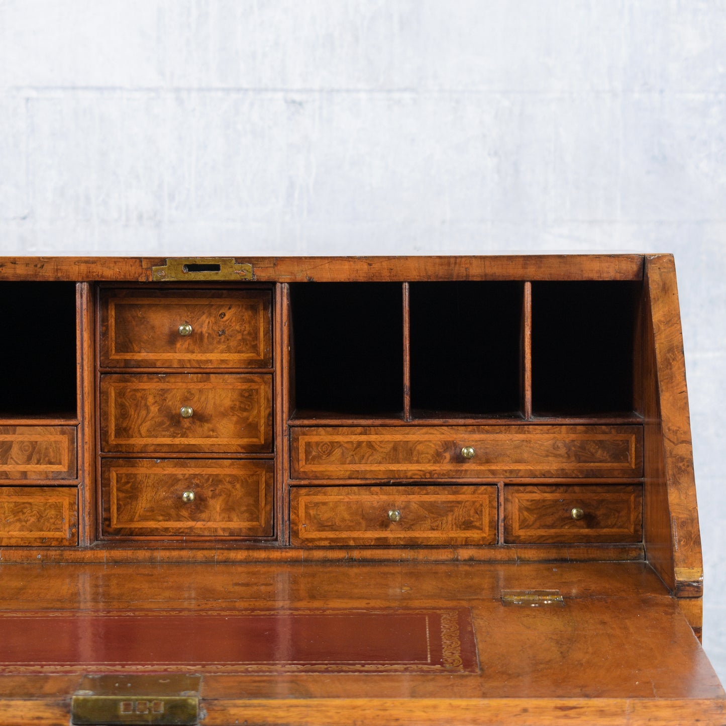 1860s English George III Drop Front Desk with Original Walnut Finish