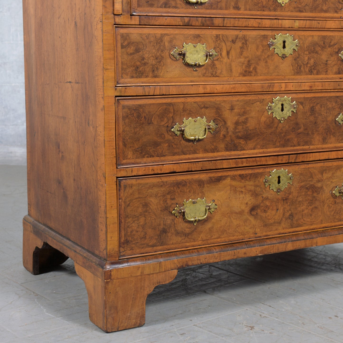 1860s English George III Drop Front Desk with Original Walnut Finish