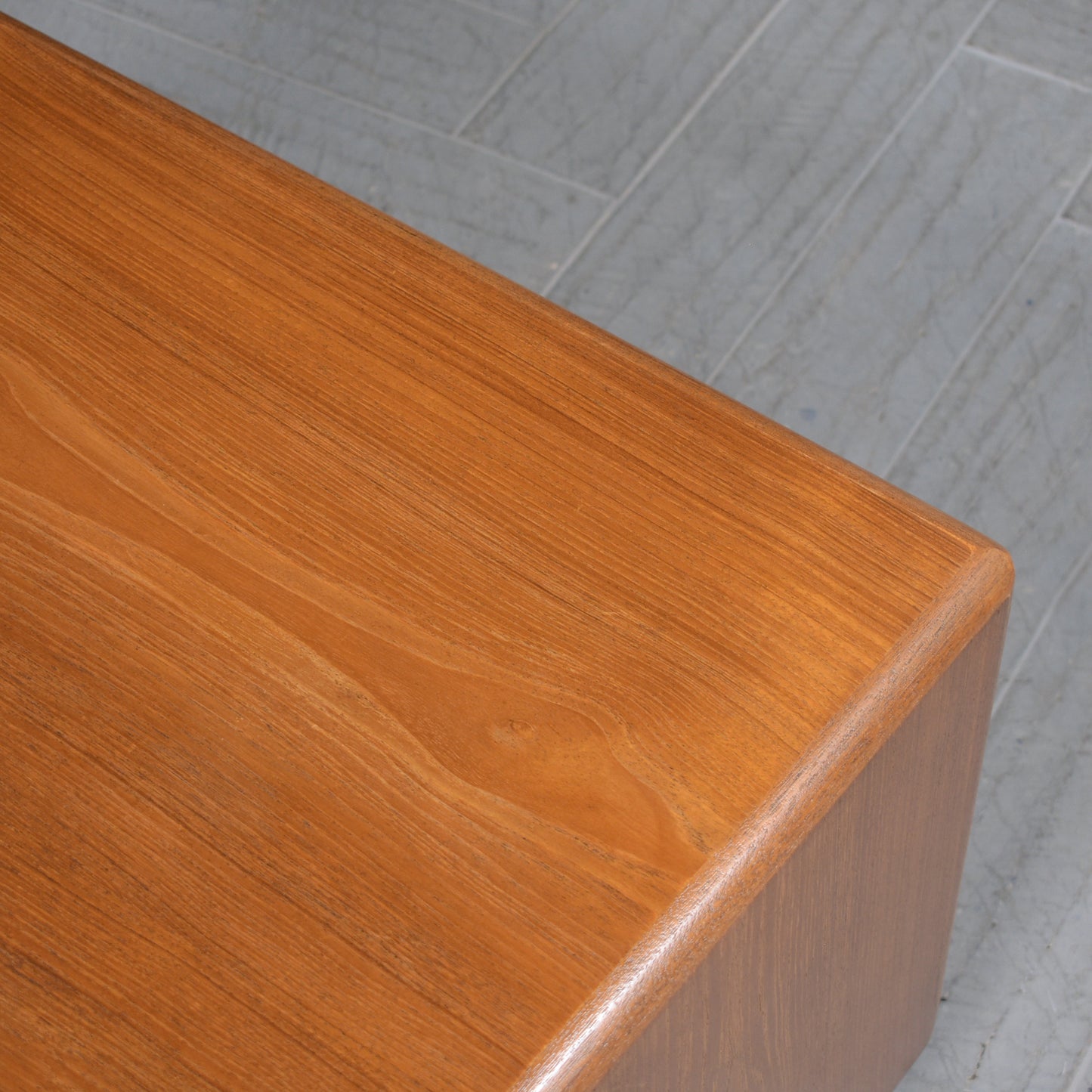 Vintage 1960s Teak Wood Waterfall Side Table - Fully Restored and Sleek Design