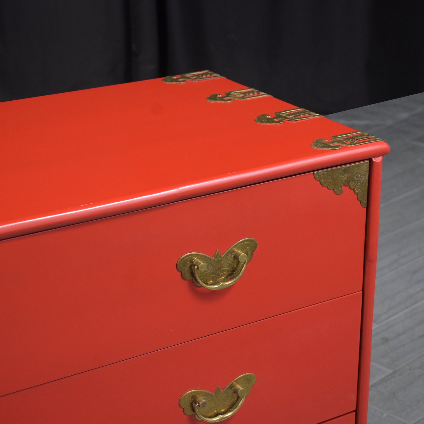 Red 1970s Vintage Chest of Drawers