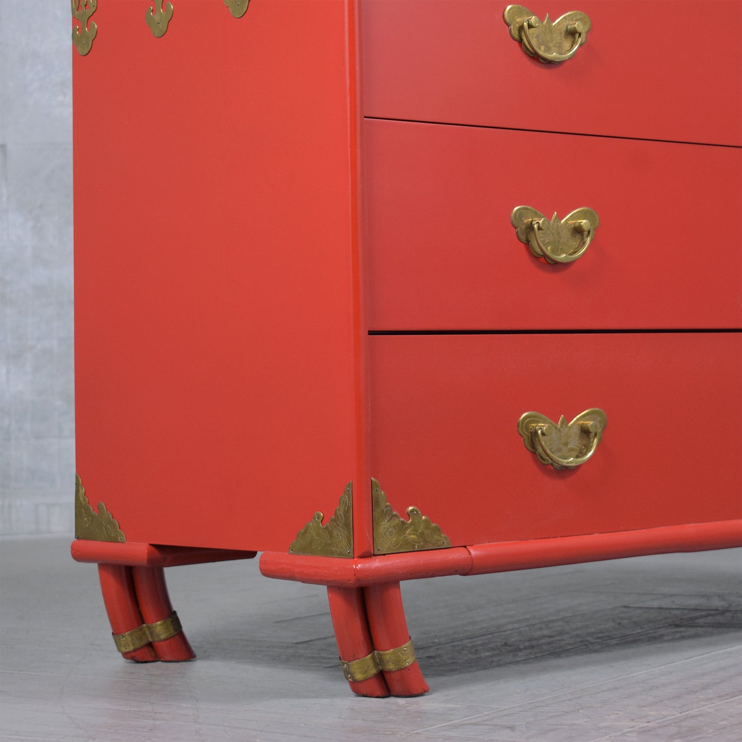 Red 1970s Vintage Chest of Drawers