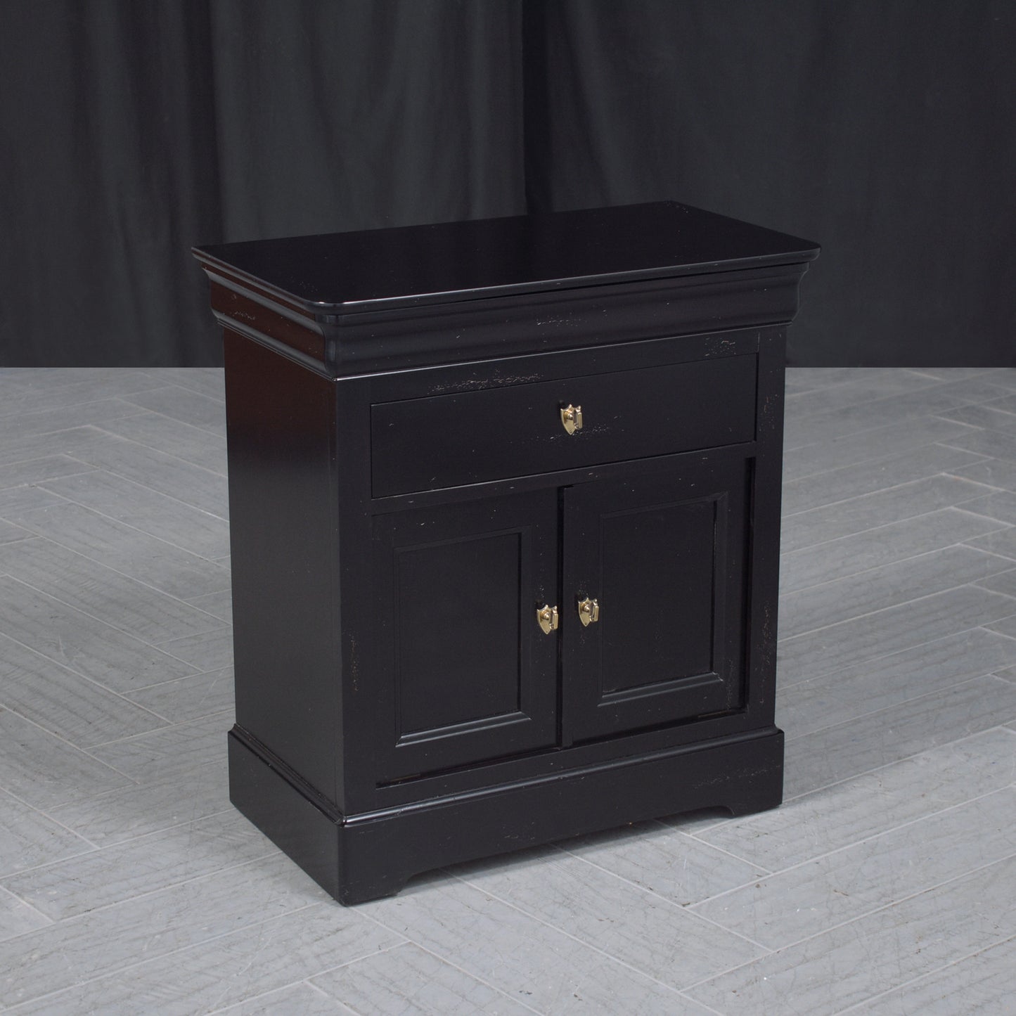 Vintage Mahogany Wood Louis Philippe Nightstand - Handcrafted & Restored