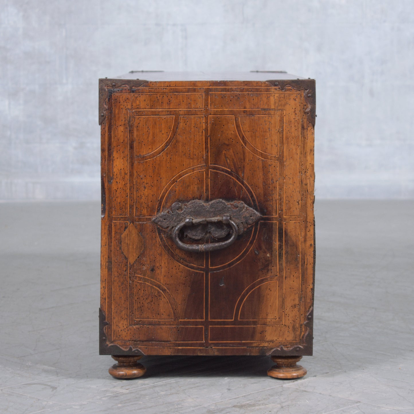 Exquisite 18th-Century Spanish Barqueño Cabinet: Walnut with Marquetry Inlays