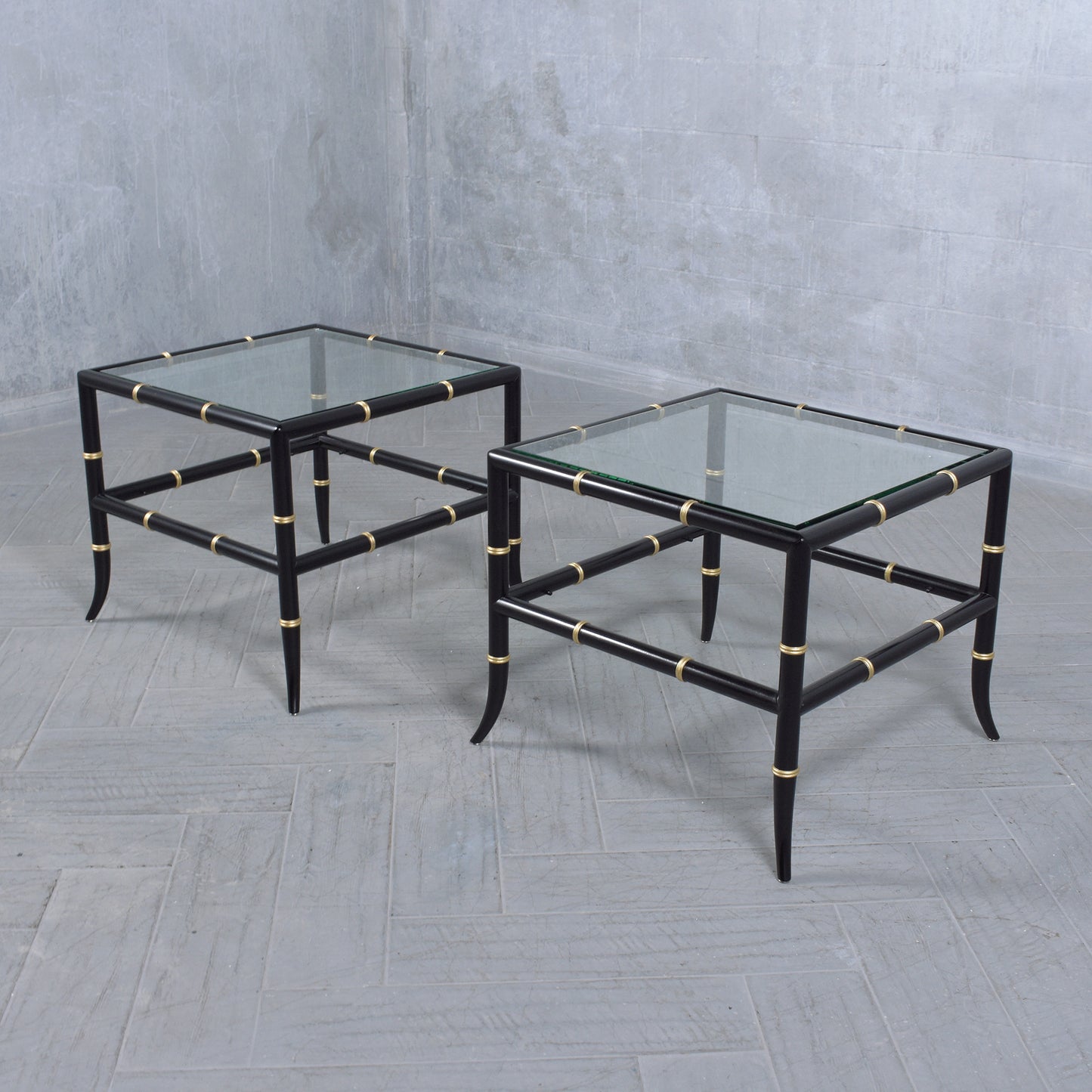Vintage Bamboo Design End Tables