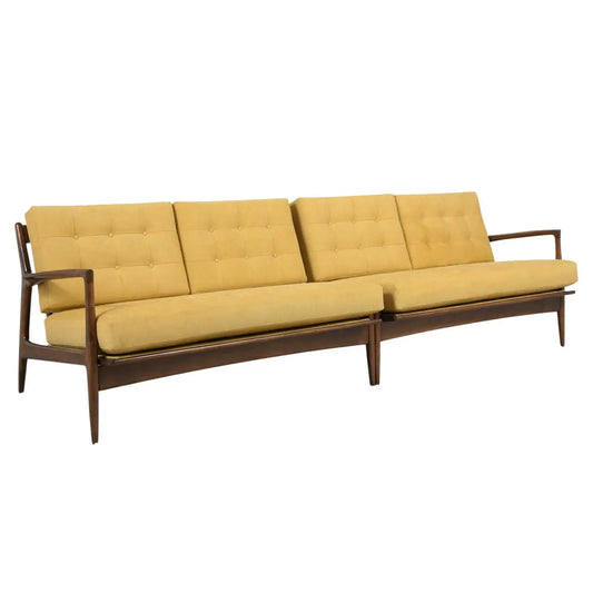 1960s Danish Sectional Sofa: Teak Craftsmanship Meets Mid-Century Elegance