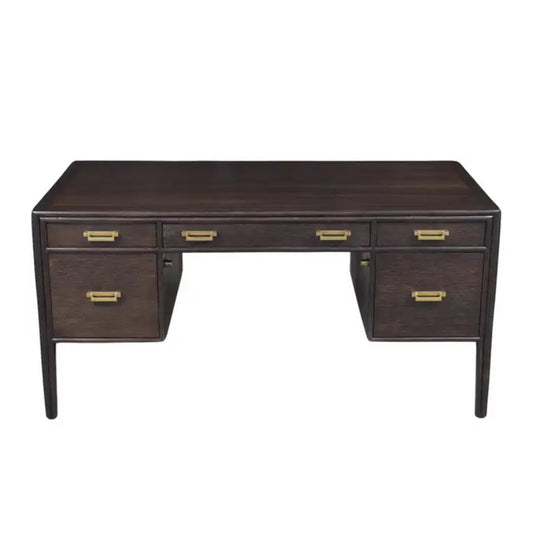 Vintage Dark Brown Mid Century Modern Desk