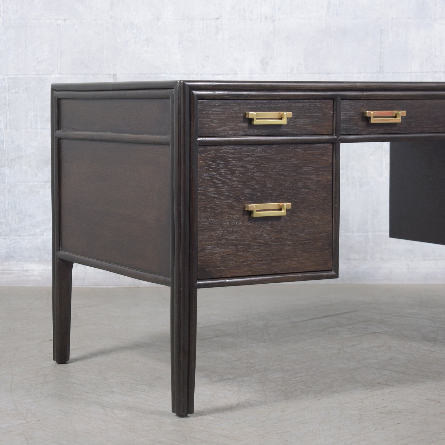 Vintage Dark Brown Mid Century Modern Desk