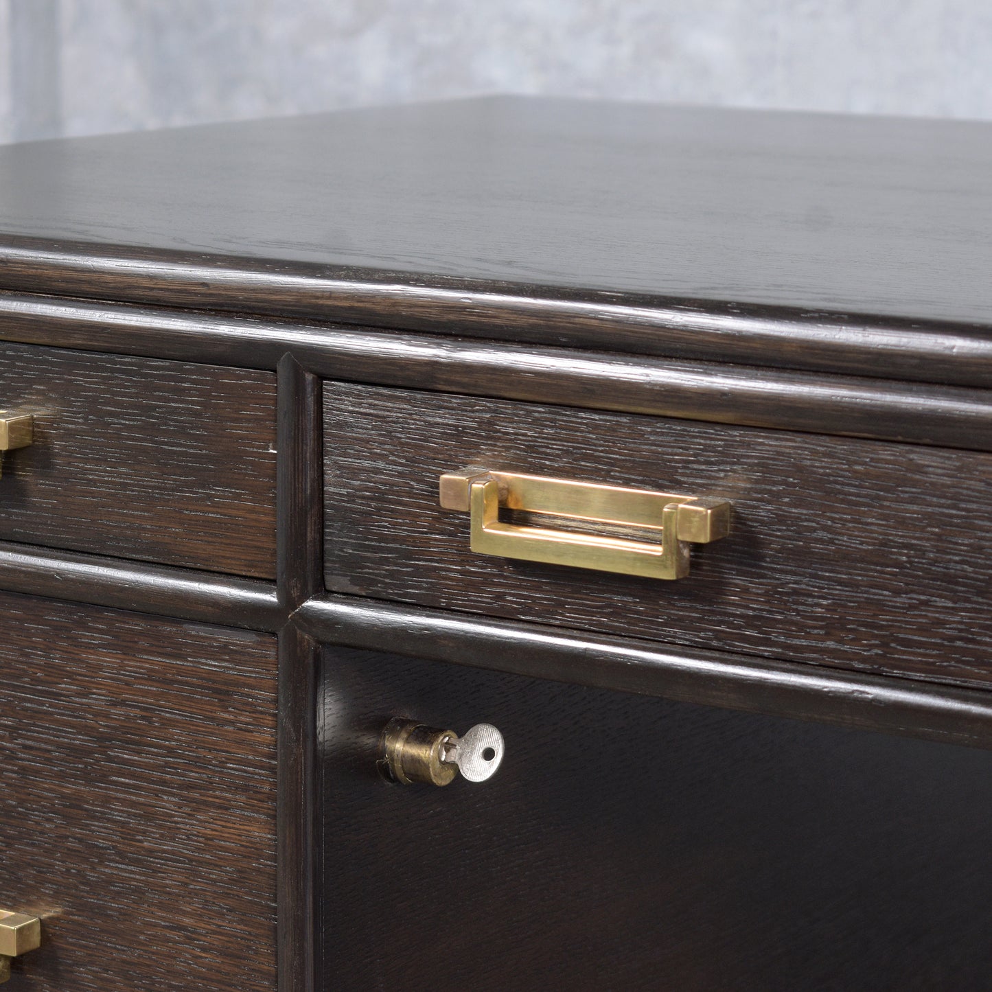 Vintage Dark Brown Mid Century Modern Desk