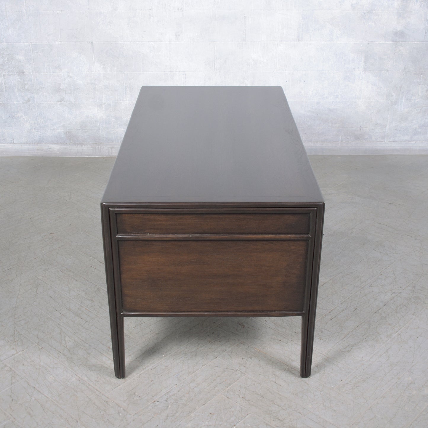 Vintage Dark Brown Mid Century Modern Desk