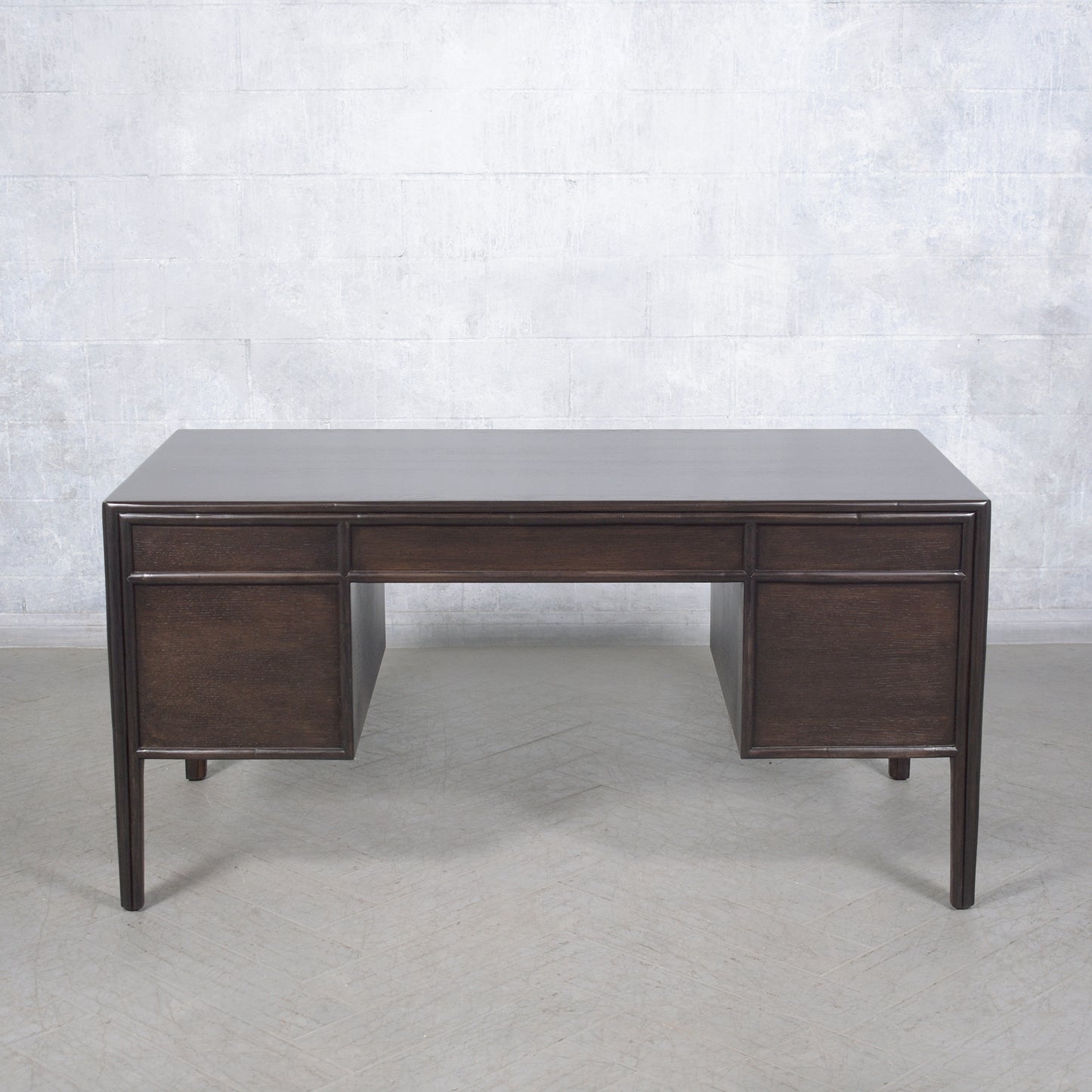 Vintage Dark Brown Mid Century Modern Desk