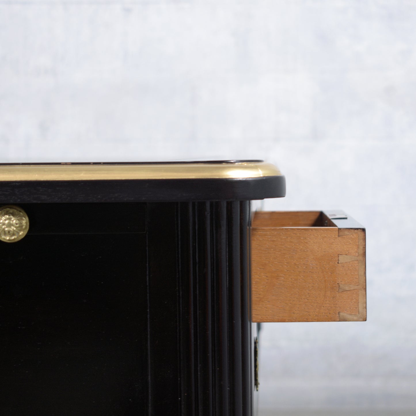 Antique 19th-Century Louis XVI Ebonized Desk with Leather Top