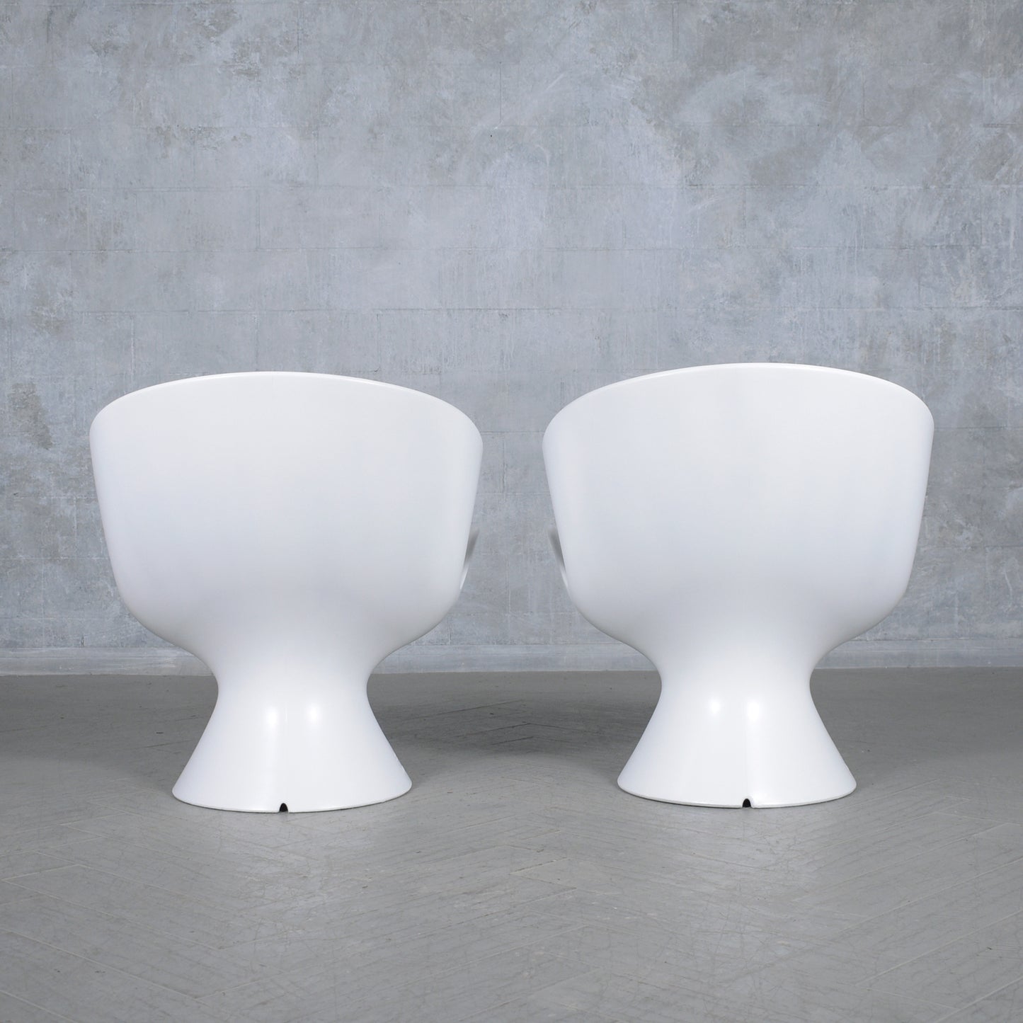 Vintage Post-Modern Lounge Chairs in White Lacquer Finish - Expertly Restored