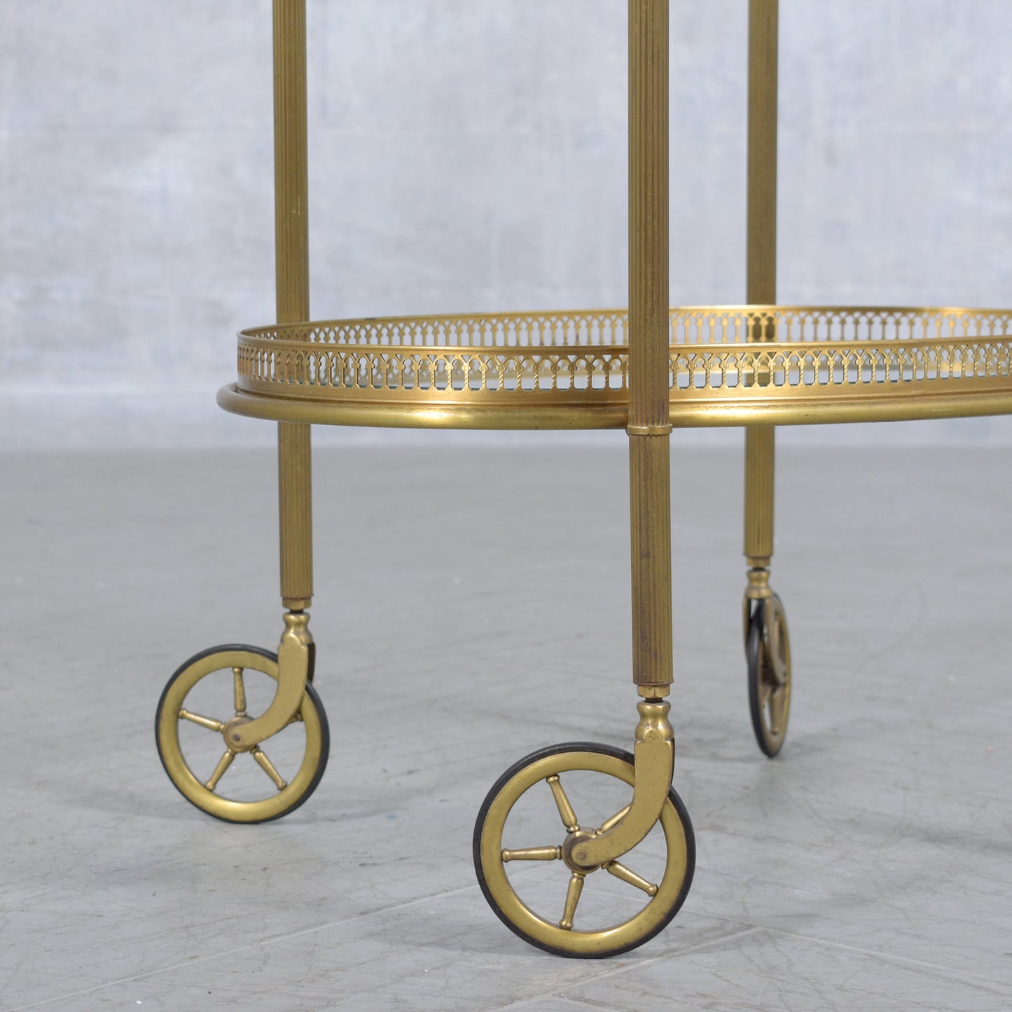 1960s Mid-Century Brass Bar Cart: Vintage Elegance on Wheels