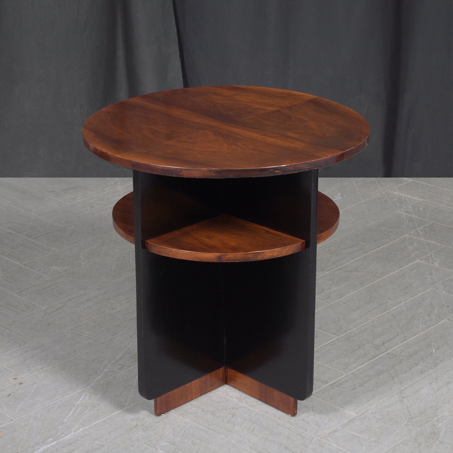 Elegant 1950s French Art Deco Mahogany Side Table