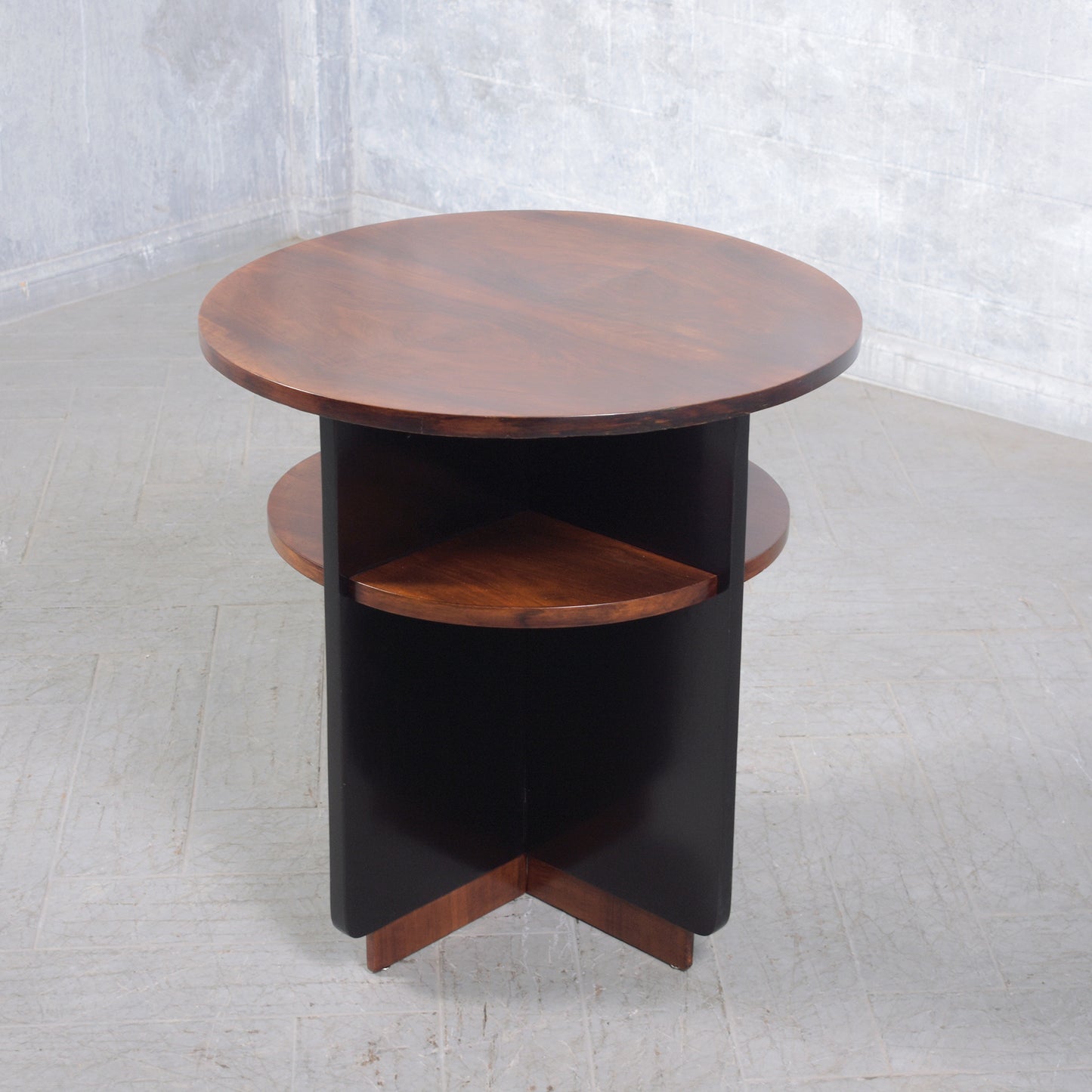 Elegant 1950s French Art Deco Mahogany Side Table