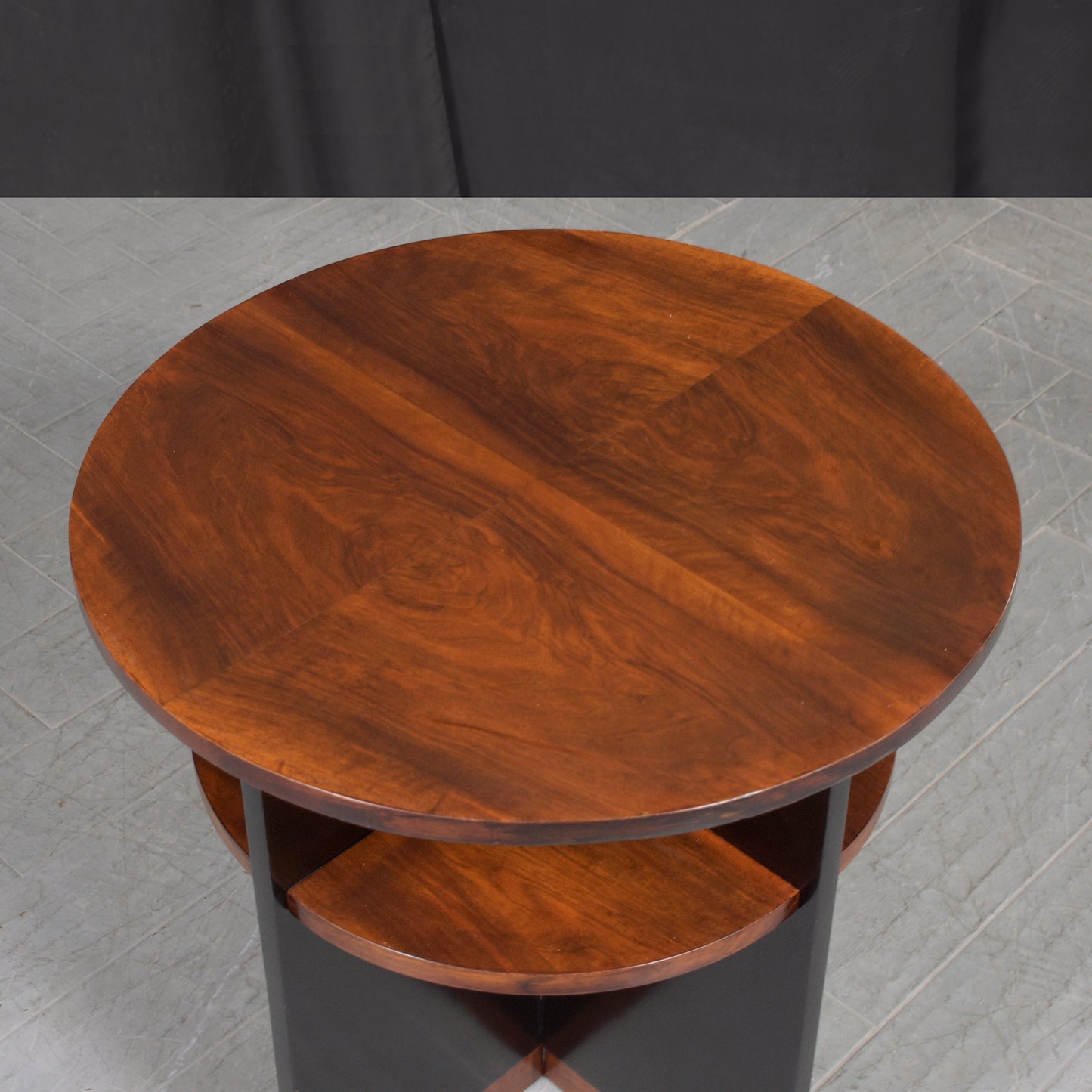 Elegant 1950s French Art Deco Mahogany Side Table