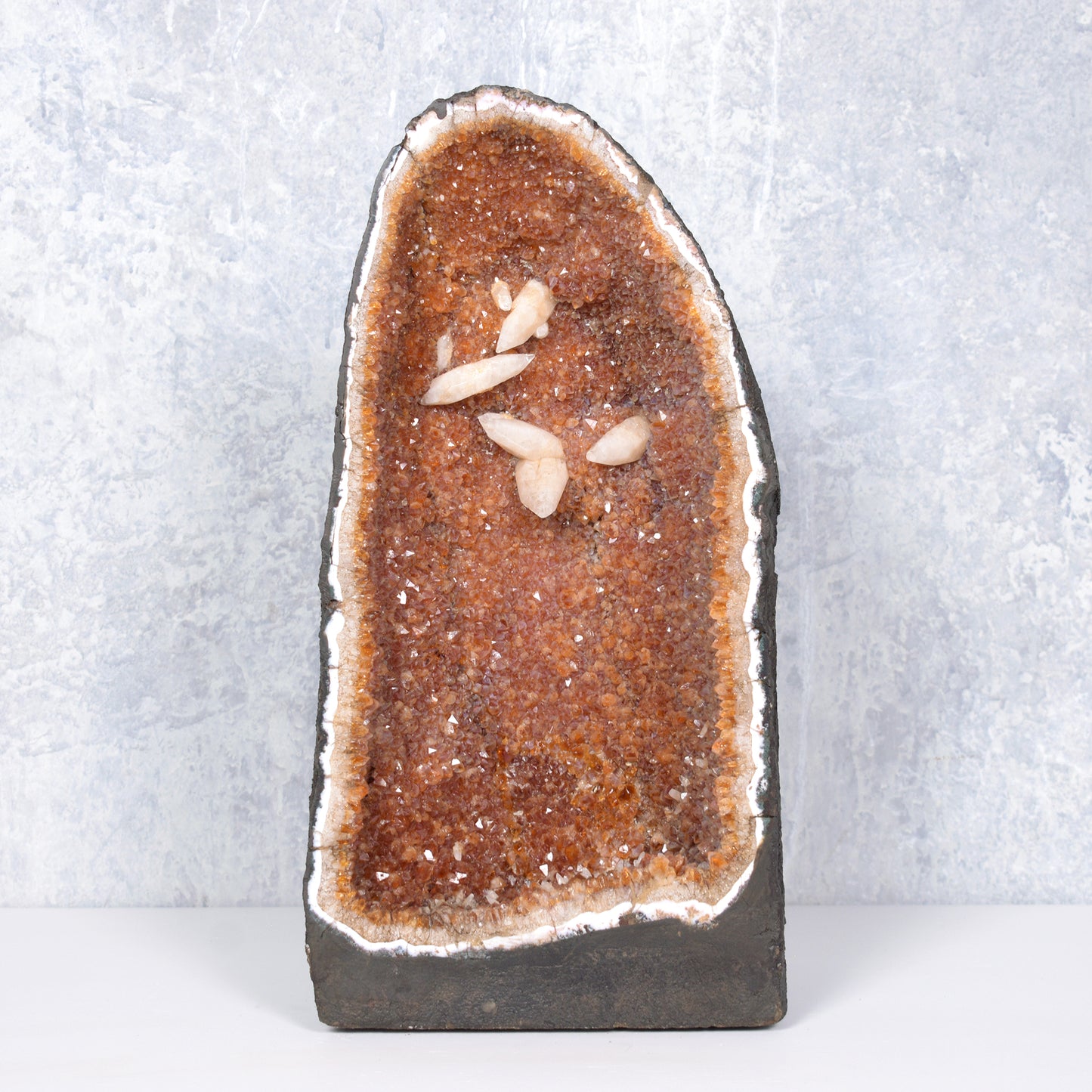 Elegant Citrine and Geode Crystal Accent Piece