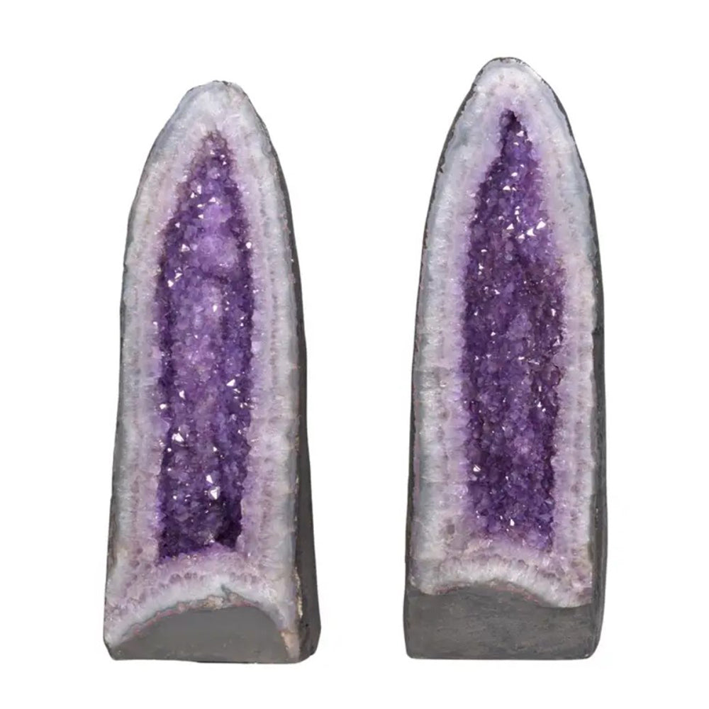 Pair of genuine Amethyst Cluster Geodes from Brazil